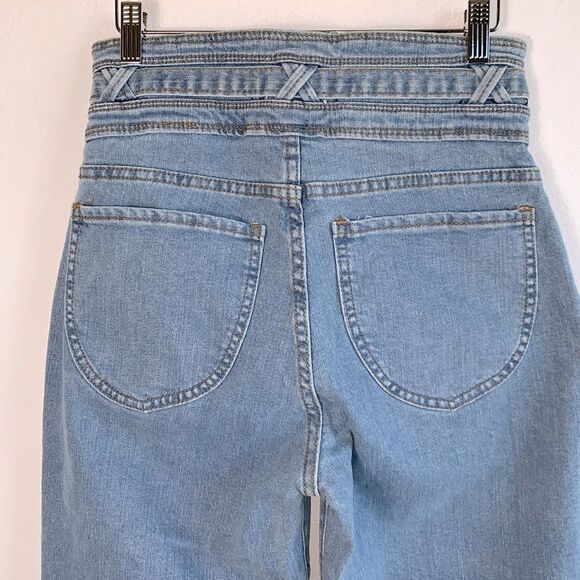 Lola Jeans Reese High Rise Belted Paper Bag Cropped Wide Leg Raw Hem Jeans Sz 27 - Picture 8 of 12